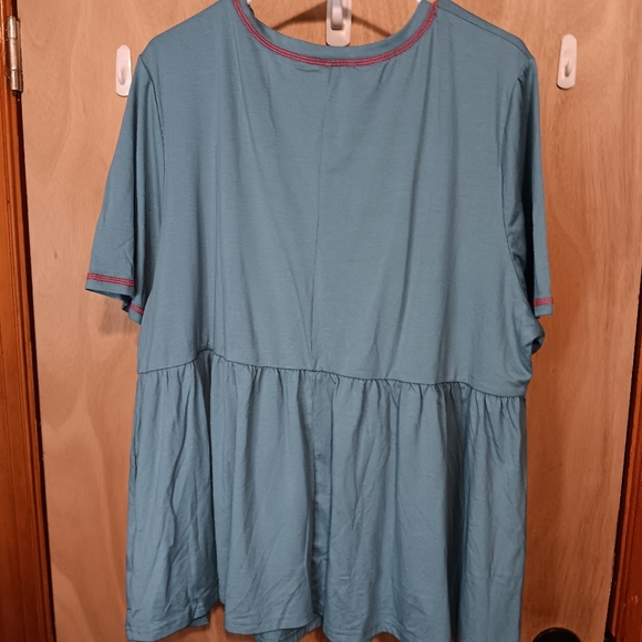 Shein Fit Red Trim Peplum Top 24/26w - Picture 6 of 6